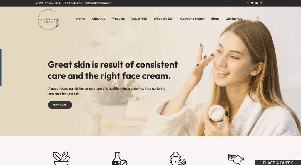Beauty Cave Cosmetics is an India-based ISO-, GMP-, and HALAL-certified private label manufacturer offering clean, customizable skincare solutions with European ingredients, flexible MOQs, and full OEM/ODM support for emerging beauty brands.
